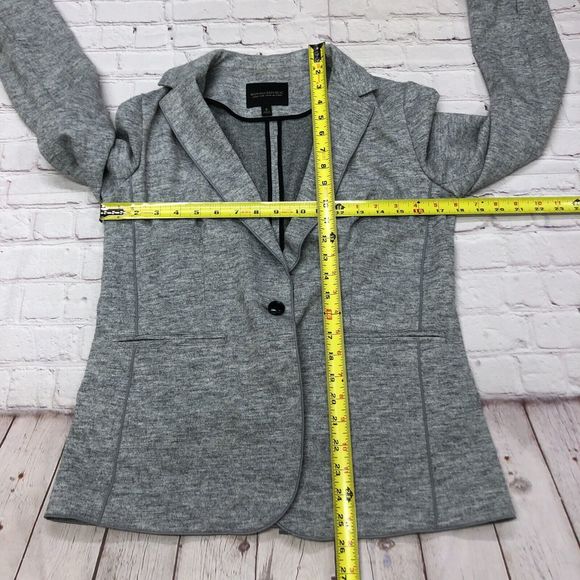 Banana Republic Women Long and Lean Knit Blazer Jacket Size 8 Gray M127 -12 - Picture 2 of 15